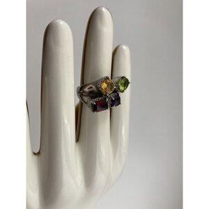 Amethyst, Peridot, Citrine, and Garnet in 316 SS Ring